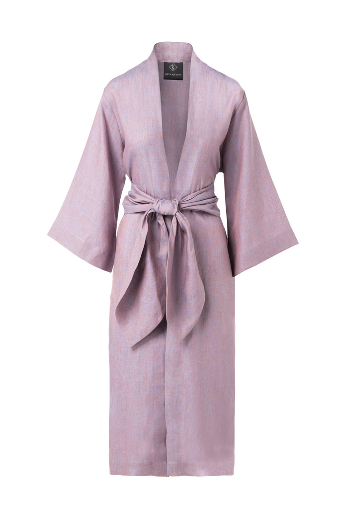 Mixed Lavender Linen Kimono