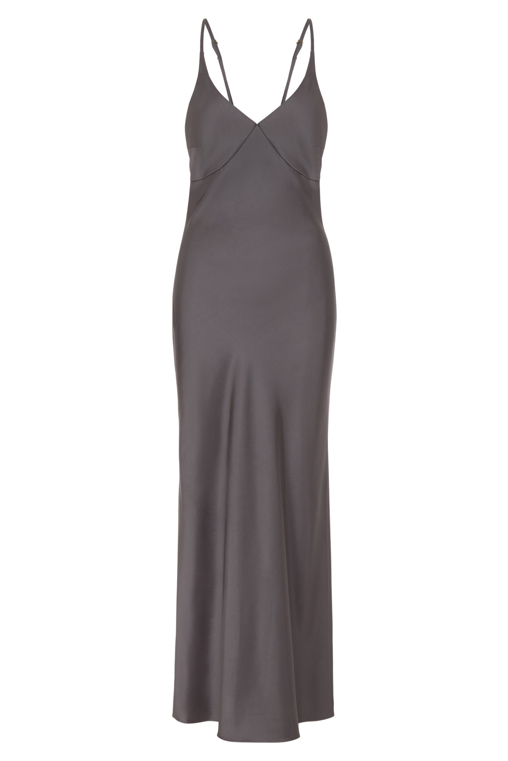 Dark Gray Maxi Silk Satin Dress,graphite Extra Full Length Slip Dress,adjustable  Spaghetti Straps,iron Silky Deep V Neck Bias Cut Dress -  Canada