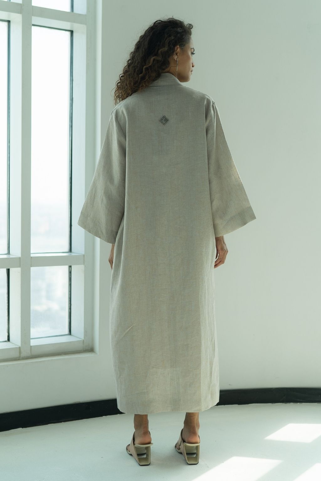 The Desert Rose Artisan Silk Ikat & Muslin Kimono main image 1