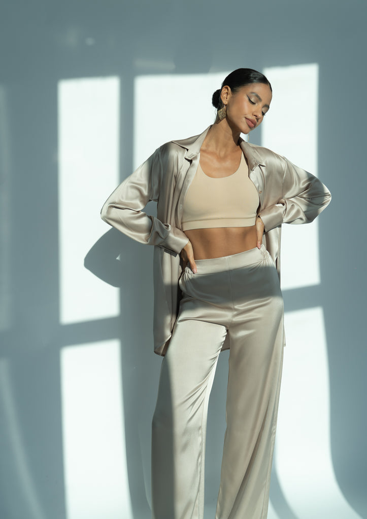 Silk Pants Gold