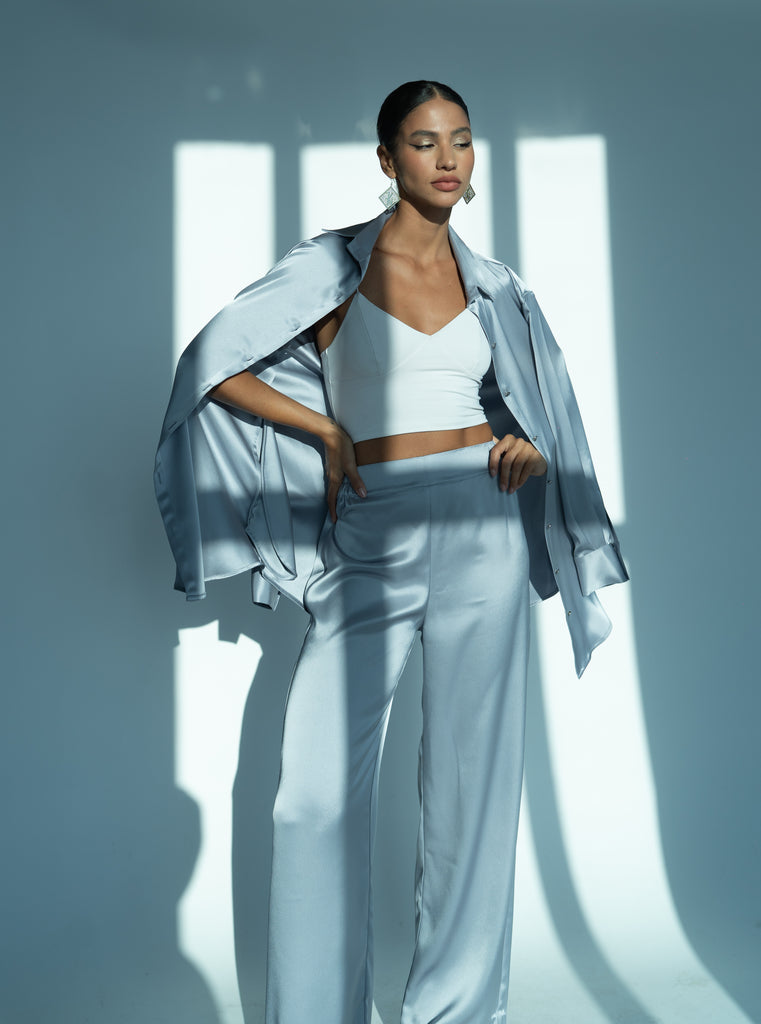 Silk Pants Silver