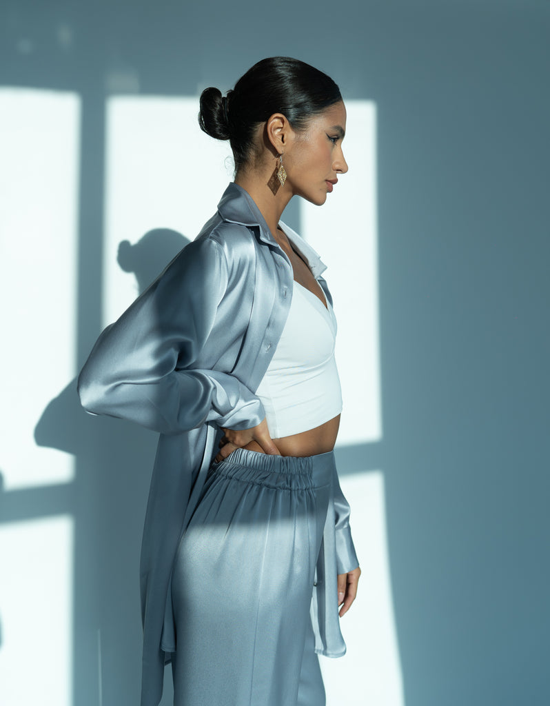 Silk Pants Silver