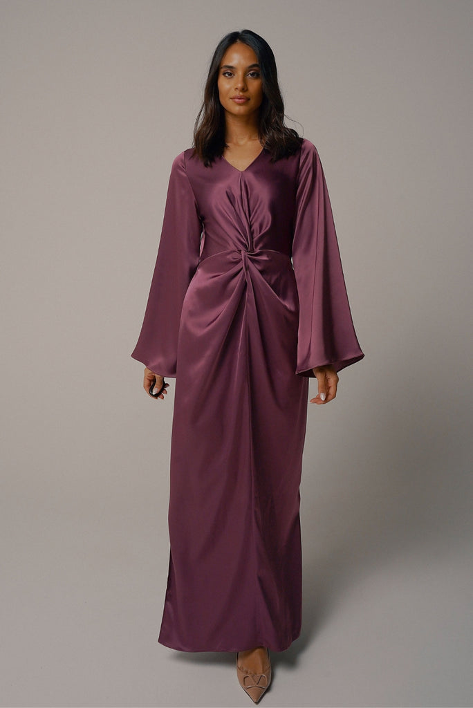 Twist Dress in Royal Purple