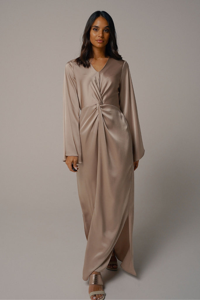 Twist Dress in Gold