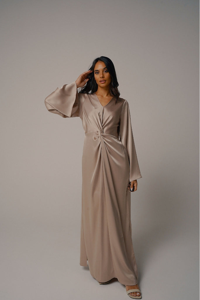 Twist Dress in Gold