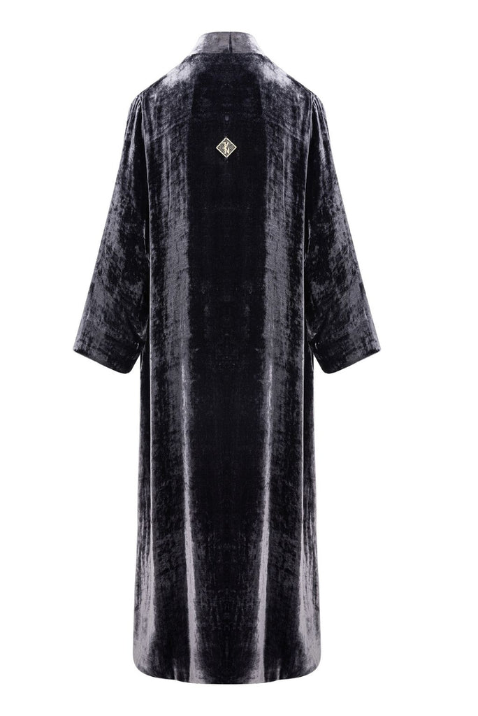 Velvet Kimono In Future Dusk Gray