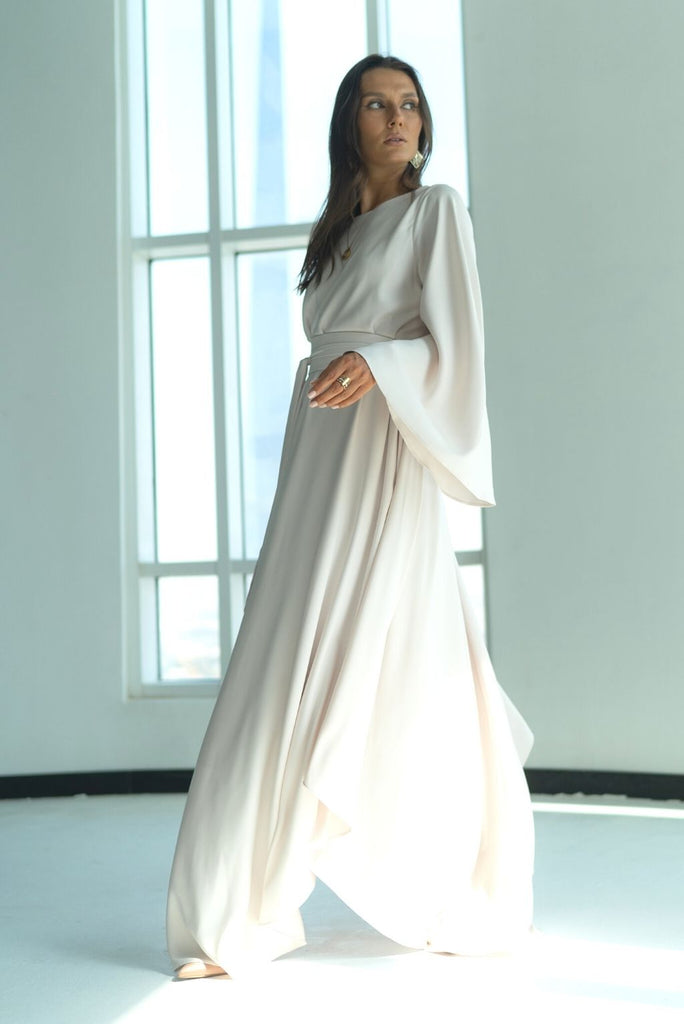 Flared Dress - Pearl White